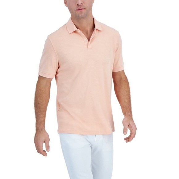 Club Room Men's Soft Touch Stretch Cotton Interlock Polo Peach Cloud XL NWT - Picture 1 of 1